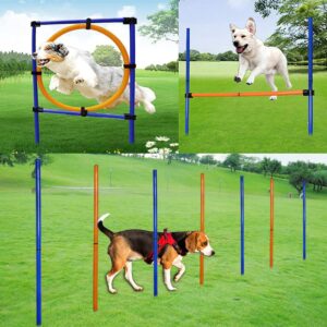 HLGKBY Obstacle Courses Training Starter Kit, Dog Agility Equipments, Pet Outdoor Games for Backyard, Pet Interaction, Keep Pets Healthy, a fun and creative way to build that special relationship