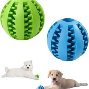 HZYUEKUN 2 Pcs Dogs Toy Ball Chew 7cm Food Ball Grinding Tooth Ball Rubber Ball Toy Interactive Enrichment and Bite Resistant Spiky Leaky Pet Toy Clean Teeth and Training Indoor and Outdoor for Dogs