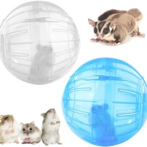 Hamster Ball TAIZER 2Pcs Hamster Run Ball Hamster Exercise Ball Hamster Exercise Wheel Mini Jogging Running Ball Plastic Pet Rodent Mice Gerbil Jogging Ball Funny Toy Small Animal Pet Exercise Playing