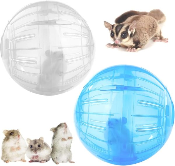 Hamster Ball TAIZER 2Pcs Hamster Run Ball Hamster Exercise Ball Hamster Exercise Wheel Mini Jogging Running Ball Plastic Pet Rodent Mice Gerbil Jogging Ball Funny Toy Small Animal Pet Exercise Playing