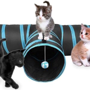 Happy Fox | Cat Tunnel Toy,Used for puppies, rabbits, guinea pigs, indoor/outdoor use(3-Way Tunnels 25x40cm)…