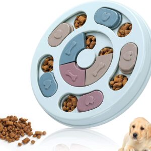 Interactive Dog Food Puzzle Toy, Dog Puzzle Feeder Toys, Pet Training Games Supplies Smart Toys, Dogs Slow Feeder (Blue)