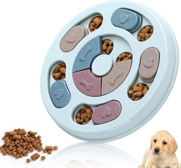 Interactive Dog Food Puzzle Toy, Dog Puzzle Feeder Toys, Pet Training Games Supplies Smart Toys, Dogs Slow Feeder (Blue)