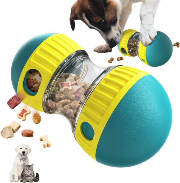 Interactive Dog Toys - Dog Puzzle Toy,Adjustable Food Treat Dispensing Dog Toys,Indestructible Dog Food Dispenser Dog Puzzle Feeder Slow Feeder for Large/Medium/Small Dog,Puppy Pet Gift(Green)