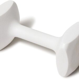 J&J Dog Supplies Obedience Retrieving Dumbbell with 2 1/2" Ends, 2 1/2" Wide Bit and 11/16" Diameter Bit, White, Small