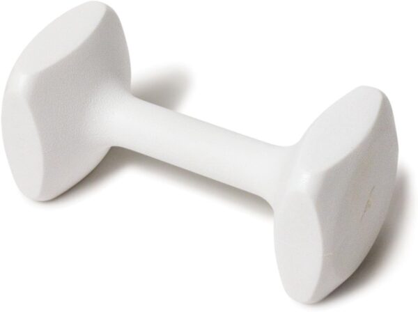 J&J Dog Supplies Obedience Retrieving Dumbbell with 2 1/2" Ends, 2 1/2" Wide Bit and 11/16" Diameter Bit, White, Small