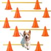 Jiaroutk Dog Agility Hurdle Cones, Dog Agility Training Poles, Agility Jumps Agility Course Backyard Set, Obstacle Course Sports Speed Hurdles for Dogs, Adjustable Hurdles, Cones with Holes