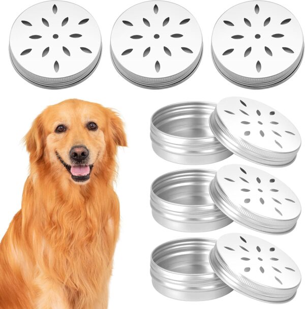 KMZ 6 Packs Dog Scent Work Tins Training Dog Scent Nose Odor Container Round Tin Metal Tins Containers Case Dog Sniffle Box Dog Accessory