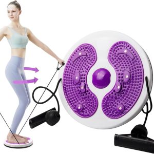 KUWUNG Waist Twisting Disc,Twister Exercise for Waist,Exercise Twist Boards with Resistance Bands,Waist Whisper Body Shaping Disc,Fitness Turntable for Home Workout