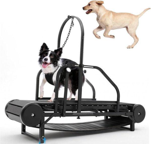 Lakenbroade Dog Treadmill for Large/Medium Dogs, Adjustable Ramp Canine Running Slatmill Machine with Pedometer for Exercise & Healthy & Fit Pet Life, Up to 300LBS