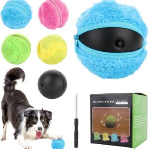 Lotvic Dog Magic Roller Ball, Interactive Dog Toys, Automatic Dog Balls, Moving Dog Toy, Electric Rolling Ball with 4 Ball Covers and 1 Screwdriver, Active Rolling Ball For Dogs Cats