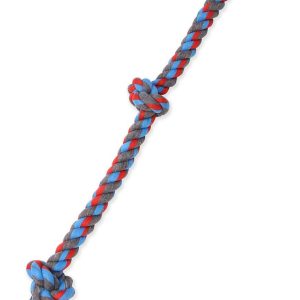 Mammoth Flossy Chews Color 3 Knot Rope Tug – Premium Cotton-Poly Tug Toy for Dogs – Interactive Dog Rope Toy – Tug Dog Chew Toy for Large -X-Large Dogs - X-Large 36”