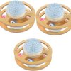 Milisten 3pcs Sisal Turntable Toy Cat Scratching Post Floor Scratching Post Cat Scratching Toy Activity Pad Toys for Kitten Scrapper Cat Exercise Equipment Dropshipping Wooden Pet Supplies