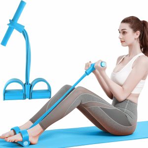 Multi-Function Tension Rope,Tube Resistance Bands with Handles,Sit Up Exercise Equipment Home Gym Tummy Trimmer