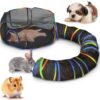 Outdoor 2-in-1 Cat Tunnel & Play Tent - Fun Enclosures Linked with 2 Big Zipper Doors, Breathable Mesh Stays Cool, Cat Tunnel Outdoor Indoor Playpen 2 in 1 Enclosure, Tent