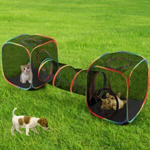 Outside House for Indoor Cats Rainbow Portable Cat Tent, Circle Cat Play Tunnel, Outdoor Cat Enclosures Playground