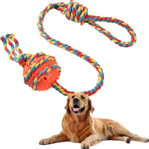 PLUSHCEWT Dog Rope Toy,Rope Chew Toys for Dogs,Dog Tug Toy with 100% Cotton Strong Rope for Tug of War & Teeth Cleaning,Dog toy ball,Dog Toys for Boredom,for Large Medium and small Dog