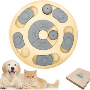 Pawfect Family® interactive toy for dogs and cats - treat dispenser and brain game level 1, made of wood