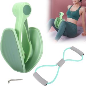 Pelvic Floor Strengthener for Women, Muscle Thighmaster Trainer Pro Machine, Arm Exercise Equipment with Figure 8 Tensioner, Inner Thigh Pelvic Floor Exerciser Strengthener for Home Gym Use