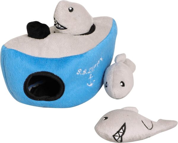 Pet Brands Hide & Seek Shark Brain Training Interactive Plush Pet Toy