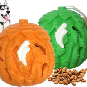 Pet-Fun® Treat Ball Dog Toy Pomelo, Tough Dog Balls hiding the treats, Interactive IQ Puzzle Chew Toy, Erratic Bounce, Virtually Indestructible for Dogs & Puppies, bigger pack greater value