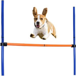 Prom-note Pet Agility Training Equipment Dog Play Run Jump Obedience Training Set Adjustable Pet Dogs Outdoor Games Agility Exercise Training Equipment Agility Starter Kit Jump Hurdle Bar