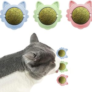 QXCFTW 3Pcs Catnip Balls, Catnip Ball, Cat Toys Cat Stocking Fillers, Cat Catnip Toys, Cat Nip Balls, Catnip Wall Balls For Cats, Catnip, Catnip Toys for Cats