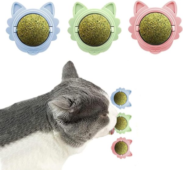 QXCFTW 3Pcs Catnip Balls, Catnip Ball, Cat Toys Cat Stocking Fillers, Cat Catnip Toys, Cat Nip Balls, Catnip Wall Balls For Cats, Catnip, Catnip Toys for Cats