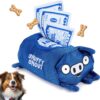 Race&Herd Snuffle Snout Dog Piggy Bank, Dog Toys to Keep Them Busy, Dog Puzzles for Smart Dogs, Dog Enrichment Toys, Money Dog Puzzle Toy, Enrichment Toys for Dogs (Piggy Bank, Three $100 Bills)
