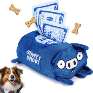 Race&Herd Snuffle Snout Dog Piggy Bank, Dog Toys to Keep Them Busy, Dog Puzzles for Smart Dogs, Dog Enrichment Toys, Money Dog Puzzle Toy, Enrichment Toys for Dogs (Piggy Bank, Three $100 Bills)