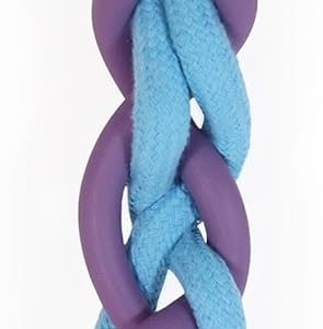 Rosewood Battersea Rope and Rubber Tug Toy For Dogs, Blue and Purple Durable Rope Dog Toy, Tough Dog Toy, Large, Interactive Dog Toy, 38cm Long