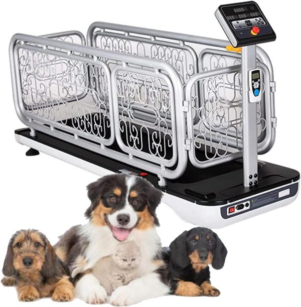 SUN RDPP Dog Intelligence Treadmill with Remote Control, Pet Dog Machine Workout Equipment with Carved fence, Dogs Self Propelled Indoor Exercise