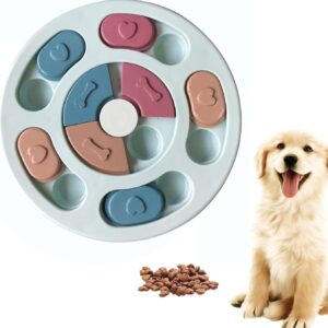 SUOXU Dog Puzzle Slow Feeder Dog Toy, Puppy Treat Dispenser Feeder Toy, Interactive Dog Puzzle Feeder Dog Training Improve IQ Puzzle Dog Bowl (Blue)