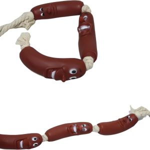 Sausage On A Rope Dog Toy Teething Promotes Oral Health Tug Of War Game For All Sized dogs Fun Dog Toy Different Expressions On Each Face Keep Your Dog Engaged And Happy!