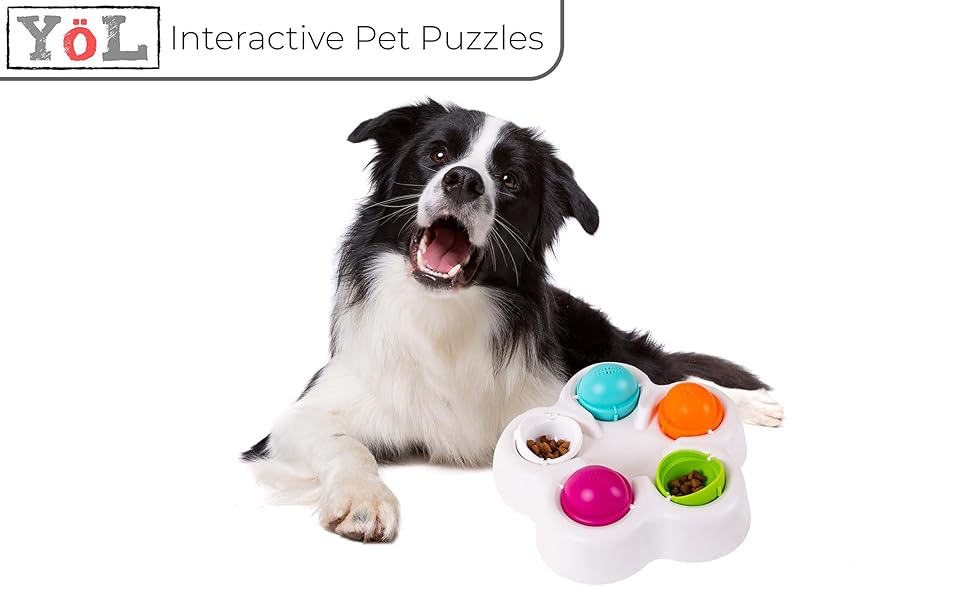 dog toy interactive treat dispenser slow feeder bowl colourful game puppy pet cat treats food