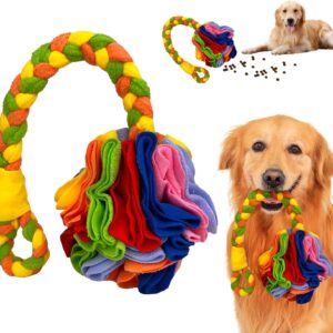 Snuffle Ball for Dogs,Interactive Dog Toys Ball Dog Treat Ball Dispenser Dog Puzzle Toys Puppy Treat Dispenser Slow Feeder Natural Foraging Skills Training for Small Medium Dogs Pets (Colorful 1)