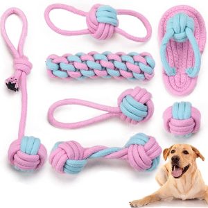 Speedy Panther 7Pcs Dog Rope Toys for Small Dogs, Puppy Rope Toys From 8 Weeks Small Dog, Puppy Chew Toys Natural Cotton Dog Tug Toys Puppy Teething Toys for Puppys Small Mediuem Dogs