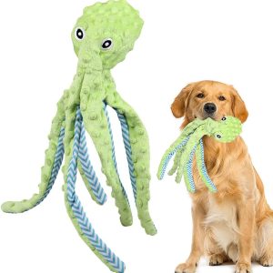 Speedy Panther Octopus Dog Toys for Boredom Soft Dog Toys for Large Dogs Squeaky Dog Toy, No Stuffed Plush Dog Toys for Small Medium Large Dogs