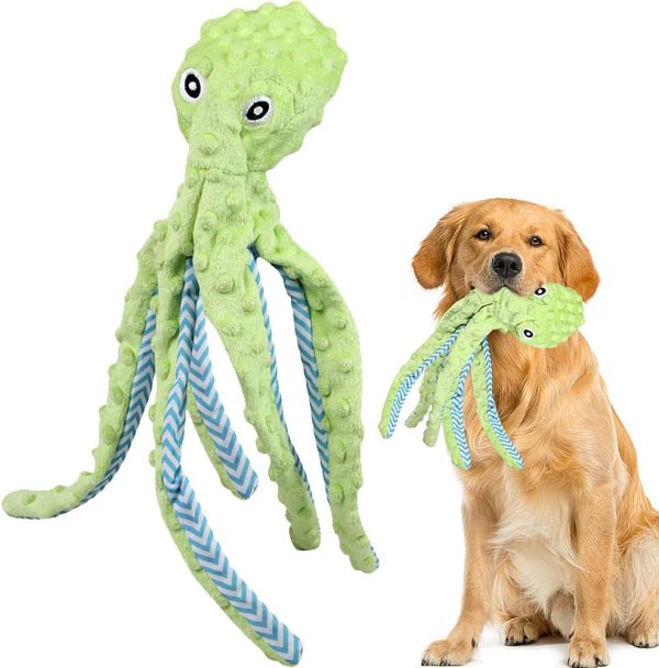 Speedy Panther Octopus Dog Toys for Boredom Soft Dog Toys for Large Dogs Squeaky Dog Toy, No Stuffed Plush Dog Toys for Small Medium Large Dogs