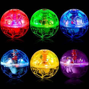 Sratte 6 Pieces Ghost Hunting Cat Ball Activated Cat Toy Ball Motion LED Light Cat Balls Motion Cat Dog Interactive Toys Pet Glowing Mini Running Exercise Ball Toys for Animals Activity (Colorful)