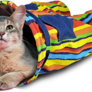 TTCAT Collapsible Foldable Cat Tubes Cat Tunnel Toys, Trousers-Shaped Cat Play Tunnel for Indoor Cats, Kitty, Kitten