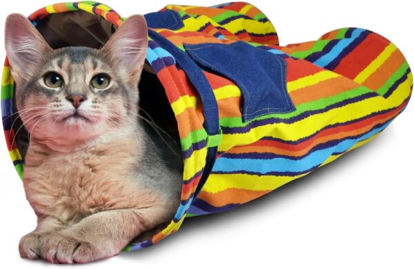 TTCAT Collapsible Foldable Cat Tubes Cat Tunnel Toys, Trousers-Shaped Cat Play Tunnel for Indoor Cats, Kitty, Kitten