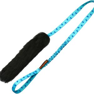 Tug-E-Nuff Sheepskin Bungee Chaser Tug | Durable Dog Tug Toy Chaser with Extra Long Handle | Ideal for Interactive Dog Training | 100% Responsibly-sourced Sheepskin | Size 47 x 12 inches