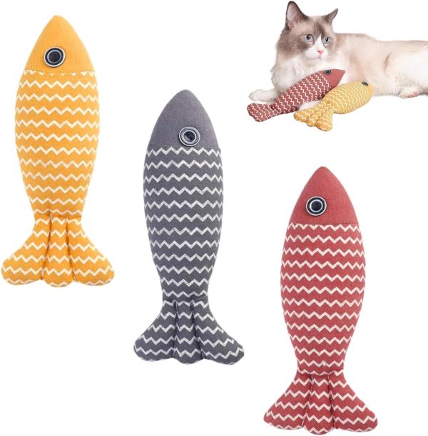 USHXVG 3PCS Pet Toys Fish, Fish Shaped Toys, Cat Toys, Pet Supplies, Catnip Toys, Indoor Cat Toys, Cat Chew Toys, Pet Plush Toys, Fun Pet Toys, Pet Accessories