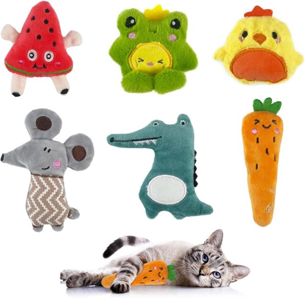 Uvilpa 6PCS Catnip Toys, Catnip Cat Toys, Cat Toys for Personal Use, Catnip Plush Toys, Cat Toys, Bring Endless Fun and Health to Your Cat