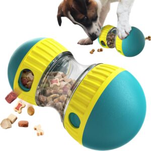 VidFair Interactive Dog Toy,Rolling Dog Treat Dispenser Slow Feeder,Treat Dispensing Dog Toy,Adjustable Food Dispensing Dogs Puzzles Feeder Slow Feeding for Small Medium Dogs and Cats-Green