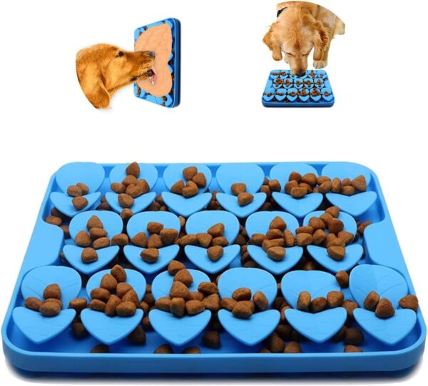 WUBAYI Licky Mats for Dogs,Feeding Mats for Dogs,Snuffle Mat,Wet Food Lick Mat Pad with Suction Cup,Encourages Natural Foraging Skill for Dogs and Cats (Blue)