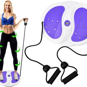 Waist Twisting Disc, Waist Sculptor Machine Twister, Waist Whisper Twist Disc Balance Board with Drawstring, Twister Exercise for Waist with Massage Foot Sole- Home Fitness Gym Equipment.