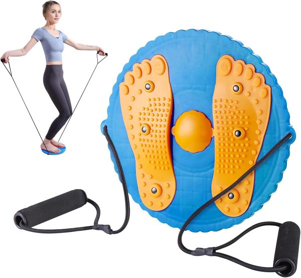 Waist Twisting Disc, Waist Whisper Body Shaping Waist Twisting Board Waist twister With Drawstring and Massage Foot Sole Home Slimming Fitness Equipment For Women Weight Loss/Cardio Exercise