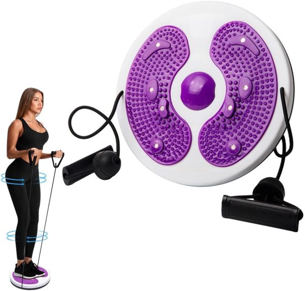 Waist Whisper, Waist Twisting Disc Waist Sculptor Machine Twister with Handles for Women Men Body Shaping Cardio Exercise Home Fitness Gym Equipment